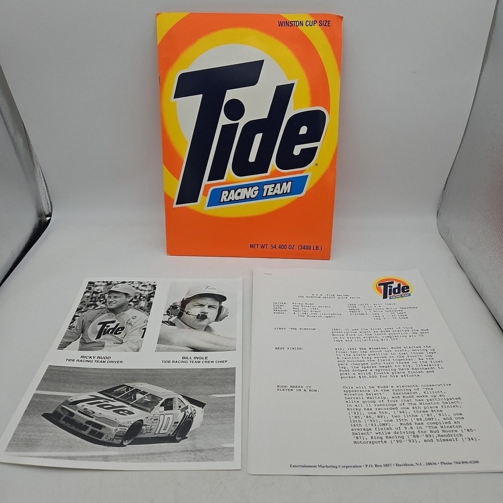 Vintage Nascar Press Kit Tide Racing Team Ricky Rudd Media Guide #10 Bill Ingle